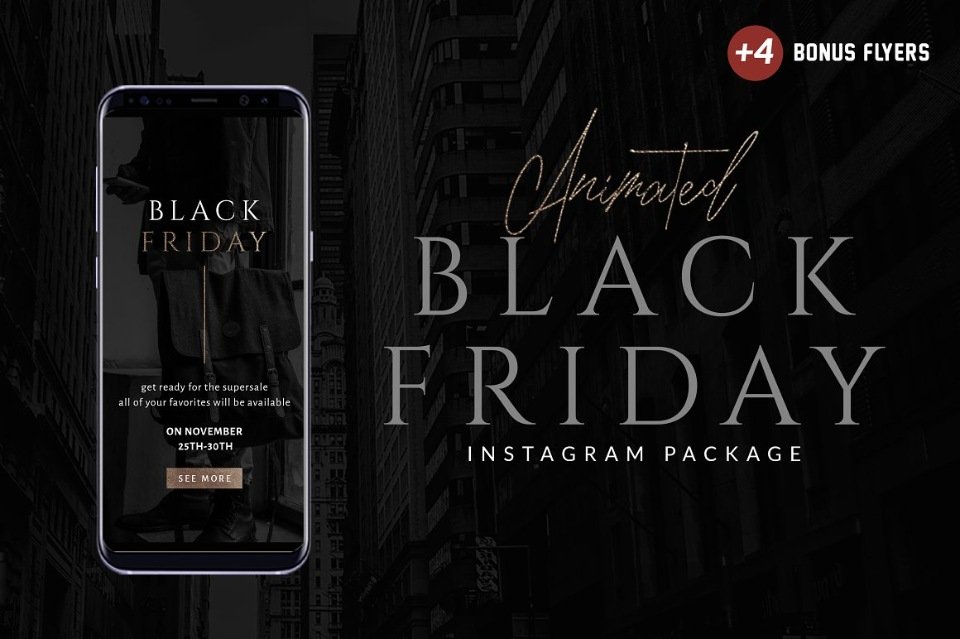 [CreativeMarket] Animated  Black Friday Instagram Pack (Eviory)
